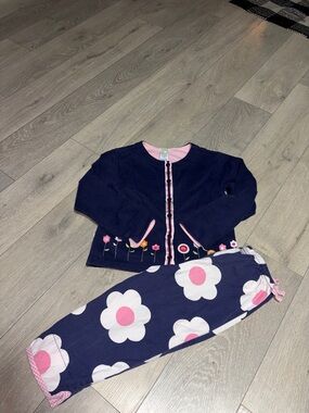 Gymboree Navy and Pink Floral Set